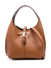Tod's Borsa A Spalla T Timeless In Pelle Mini In Braun