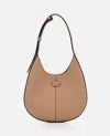 Tod's Small Leather Hobo Bag In Brown