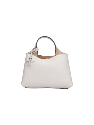 Tod's Mini Leather Bag "t-timeless" In White