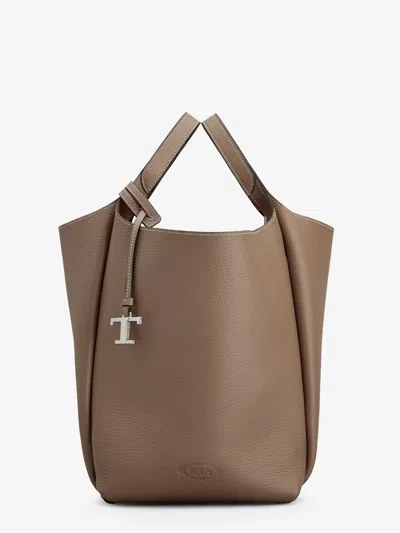 Tod's Mini Leather Bucket Bag In Brown