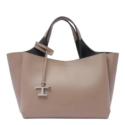 Tod's Mini Leather Handbag In Neutro