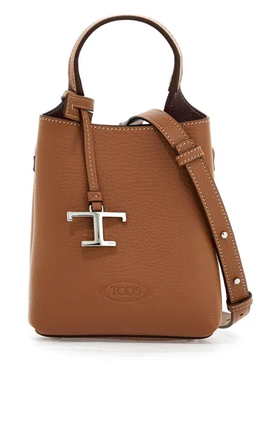 Tod's Mini Leather Handbag In Brown