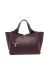 Tod's Mini Leather Handbag In Purple