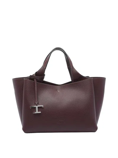Tod's Mini Leather Handbag In Purple
