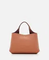 Tod's Mini Leather Shopping Bag In Brown