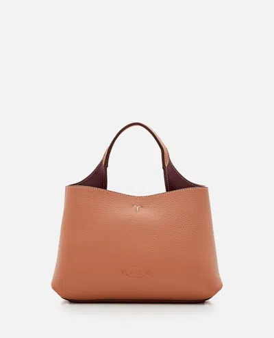 Tod's Micro Leather Tote Bag In Brown