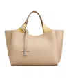 Tod's Mini Leather Shoulder Bag In Nude