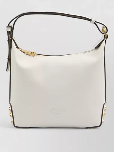 Tod's Mini Leather Shoulder Bag Adjustable Handle In White