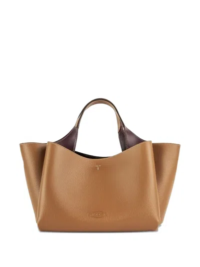 Tod's Mini Leather Shoulder Bag In Brown