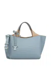 Tod's Small Leather Tote Bag Top Handle Strap In Blue