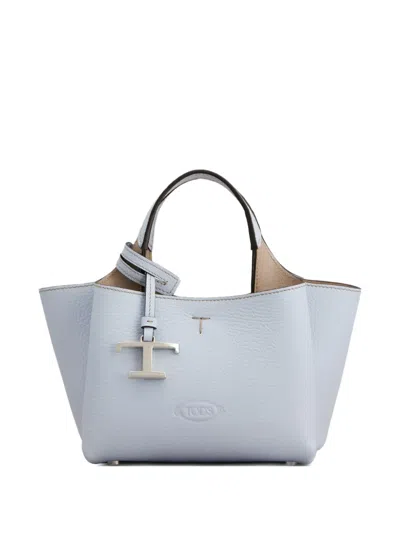 Tod's Mini Leather Tote Bag In Blue