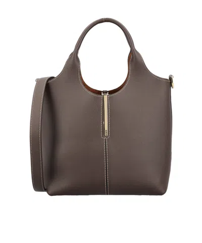 Tod's Mini Leather Tote Bag In Brown