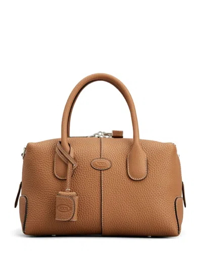 Tod's Mini Leather Tote Bag In Neutrals
