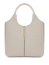 Tod's Women's Leather Mini Tote Bag With Branded Metal Bar Accessory In Neutrals