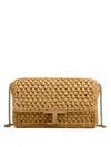 Tod's Mini Raffia Crossbody Bag In Neutrals