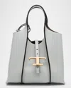 Tod's Mini Shopping Leather Tote Bag In Cromo Chiaro