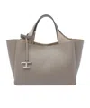 Tod's Dark Grey Leather Top Handle Bag In Gray