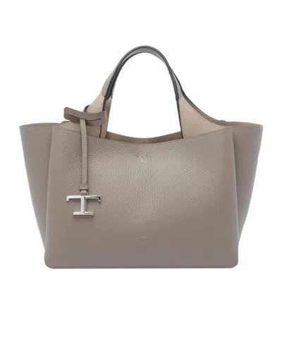TOD'S T-LOGO LEATHER TOTE BAG
