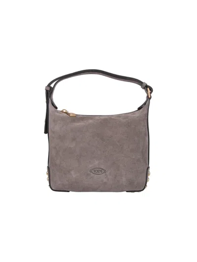 Tod's Mini Shoulder Bag "metal Dots" In Taupe
