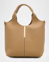 Tod's Mini Stitched Leather Shopper Tote Bag In Neutral