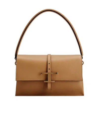 Tod's Mini T-buckle Flap Bag In Brown