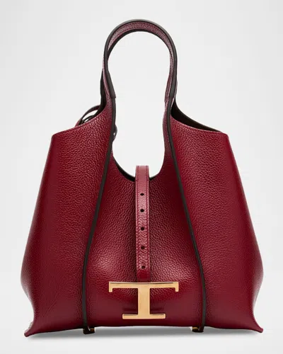 Tod's Mini T Pendant Leather Shopping Tote Bag