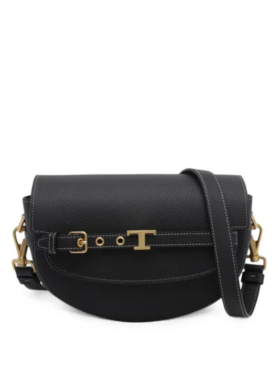 Tod's Mini T Signature Crossbody Bag In Black