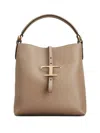 Tod's Mini T Timeless Bucket Bag In Brown
