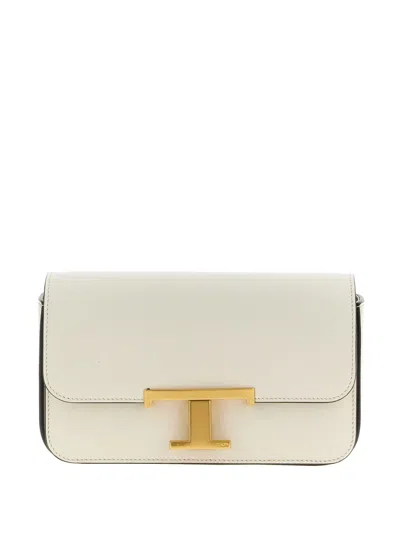 Tod's Mini T-timeless Flap Crossbody Bag In Neutral
