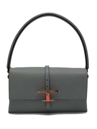 Tod's Mini T Timeless Flap Shoulder Bag In Blue