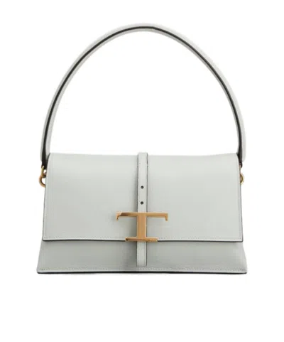 Tod's Mini T Timeless Flap Shoulder Bag In White