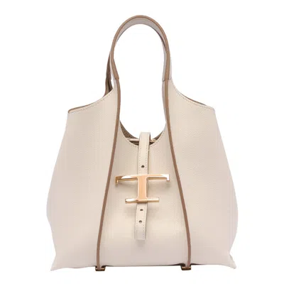 Tod's Tods Mini T-timeless Shopping Bag In Neutral