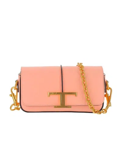 Tod's Mini T Timeless Shoulder Bag In Pink