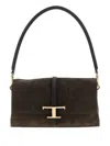 Tod's Mini T Timeless Suede Shoulder Bag In Brown