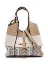 Tod's Mini T Timeless Tote Bag In Neutrals