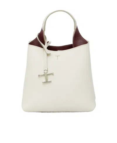 Tod's Mini T Timeless Tote Bag In White