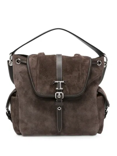 Tod's Mini Tim Buckle-fastening Tote Bag In Brown
