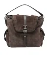 Tod's Mini Leather Shoulder Backpack Top Handle In Brown