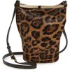 Tod's Mini  Magenta Bag Genuine Calf Hair Bucket Bag In Brown