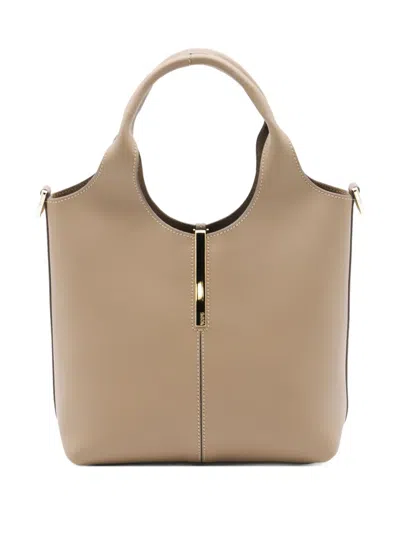 Tod's Mini Top-handle Gold-bar Bag In Neutral