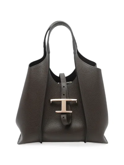 Tod's Mini T-timeless Leather Tote Bag In Green