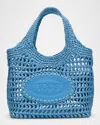 Tod's Mini Woven Top-handle Bag In Persian Blue