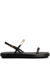 Tod's Baretta Sporty Leather Sandals In Black