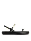 Tod's Baretta Sporty Leather Sandals In Black
