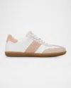 Tod's Mixed Leather Low-top Sneakers In Mastice Bianco