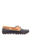 Tod's Gommino Bubble Leather Lace Up Boat Shoe In Blue
