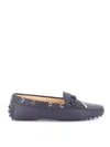 Tod's Hammered Leather Driving Loafers In Blue