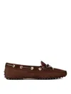 Tod's Heaven Lace Detail Nubuck Loafers In Brown