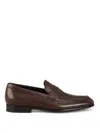 Tod's Tapered Toe Dark Brown Leather Loafers In Dark Brown