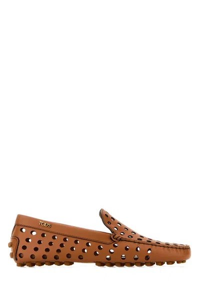 Tod's Mocassini In Pelle Caramello Donna In Brown
